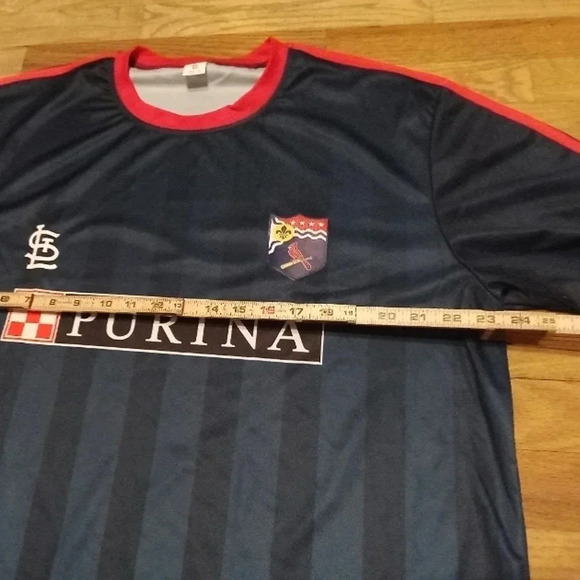 St Louis Cardinals Jersey Mens XL Blue MLB Purina SC Soccer Pullover - Picture 4 of 7